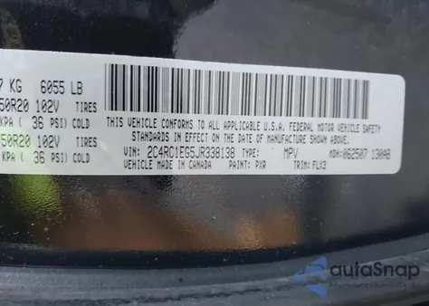 2018 Chrysler Pacifica Touring L Plus z USA, uszkodzony, nr VIN 2C4RC1EG5JR338138